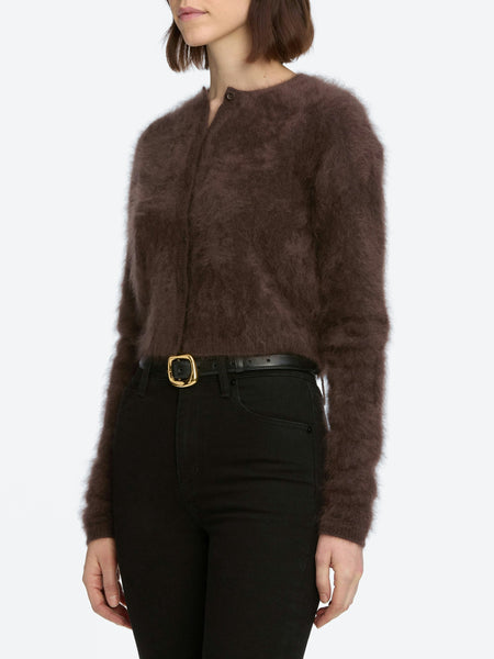 FRAME Teddy Cardigan in Coffee