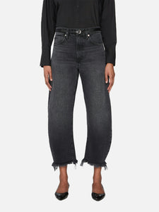 FRAME The Bubble Crop Jean in Limitless Raw Fray