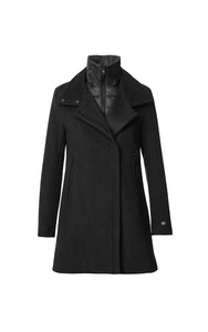 Soia&Kyo Abbi Mix Media Wool Coat in Black