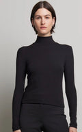 Velvet Helms Modal Rib Mock Neck in Black