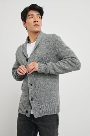 Rails Men's Corden Knit Cardigan - Monochromatic Speckle