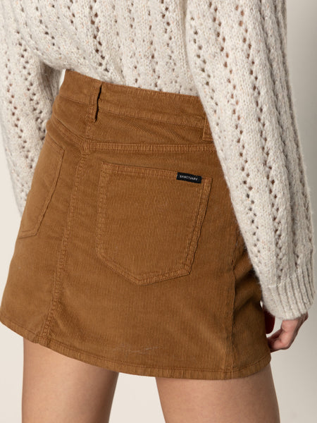 Sanctuary Briar Corduroy Mini Skirt in Bronze