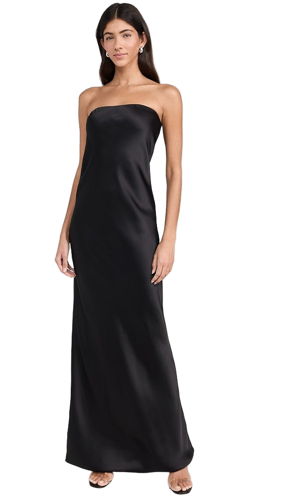Norma Kamali Bias Strapless Gown in Black