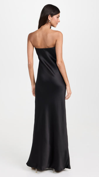 Norma Kamali Bias Strapless Gown in Black