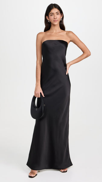 Norma Kamali Bias Strapless Gown in Black