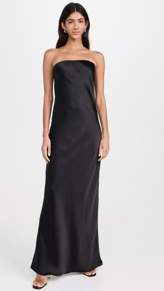 Norma Kamali Bias Strapless Gown in Black
