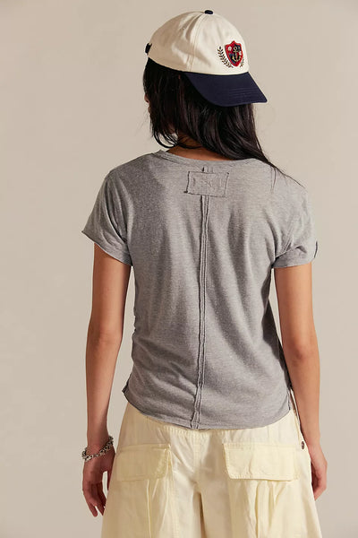 Free People Short Sleeve Nova Tee in Greyhound