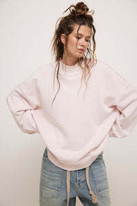 Free People Palm Springs Oversize Pullover Mauve Chalk