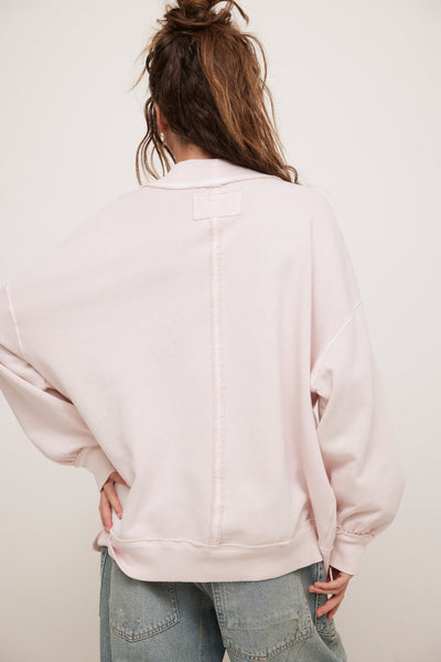 Free People Palm Springs Oversize Pullover Mauve Chalk