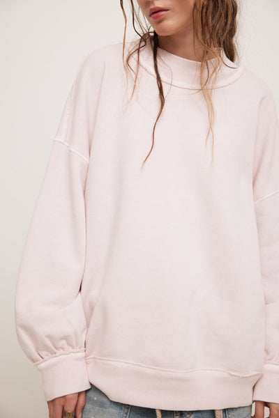 Free People Palm Springs Oversize Pullover Mauve Chalk