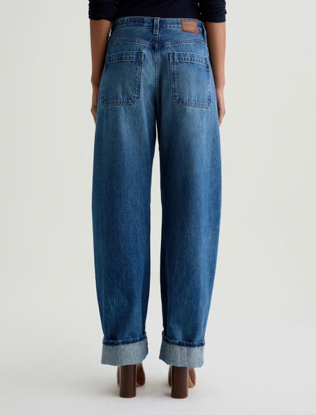 AG Mercer Cuffed High Rise Barrel Jean in Nouveau