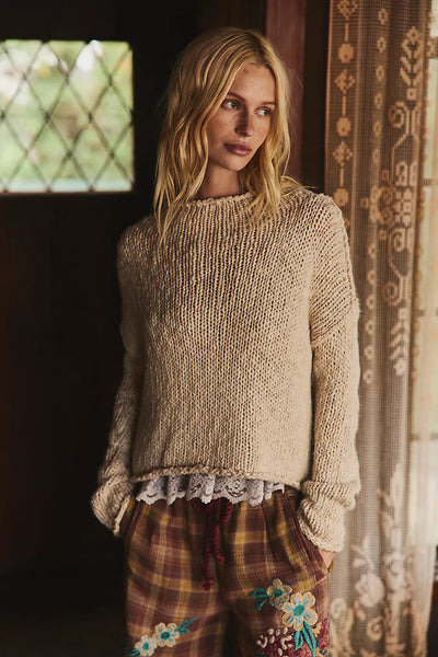 Free People Opal Rollneck Knit Sweater in Tea