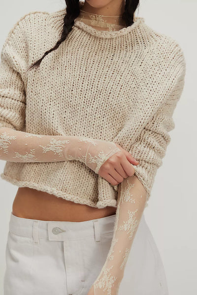 Free People Opal Rollneck Knit Sweater in Tea