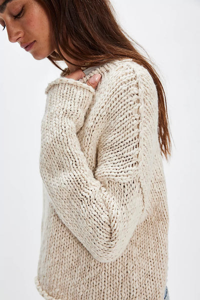 Free People Opal Rollneck Knit Sweater in Tea