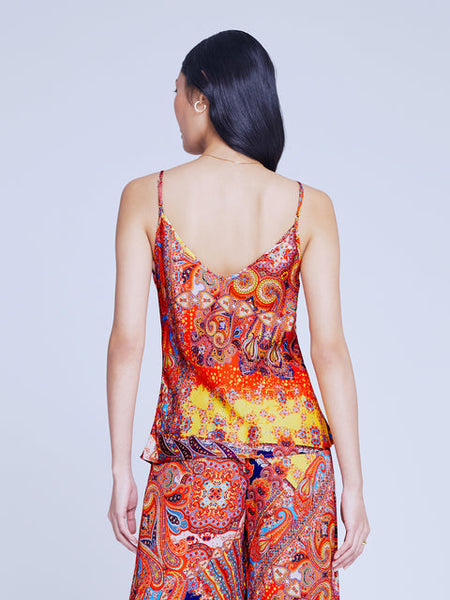 L'AGENCE Lexi Camisole in Multi Paisley Scarf