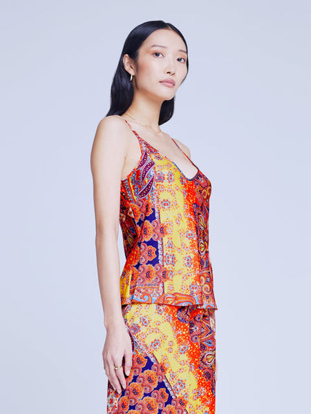 L'AGENCE Lexi Camisole in Multi Paisley Scarf