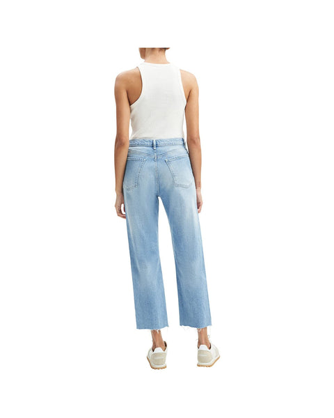 7 For All Mankind Easy Straight Ankle Jean in Flo light blue