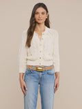 L'AGENCE Darcy Cable Stitch Cardigan in Ivory