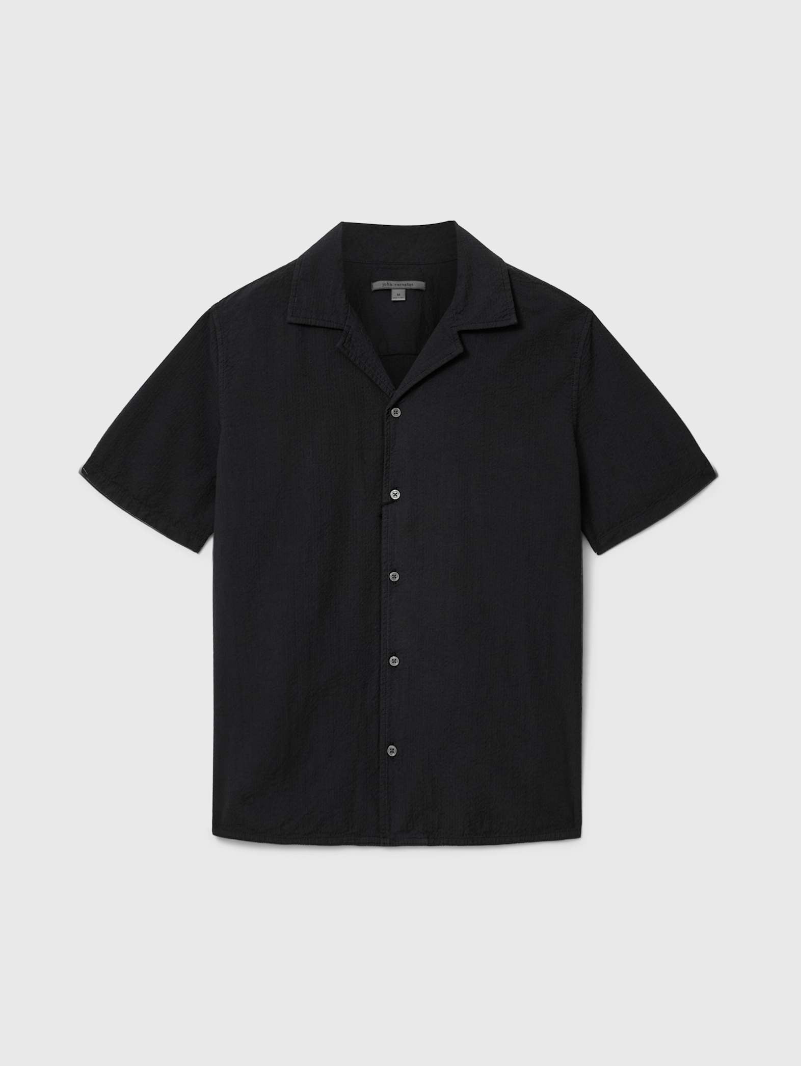 John Varvatos DAN SS Camp Shirt in Black