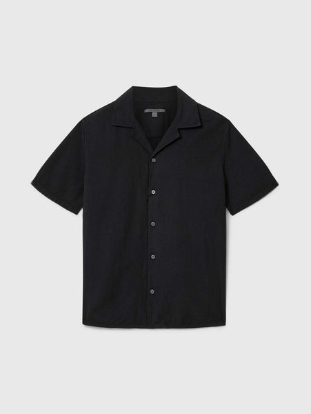 John Varvatos DAN SS Camp Shirt in Black
