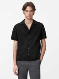 John Varvatos DAN SS Camp Shirt in Black
