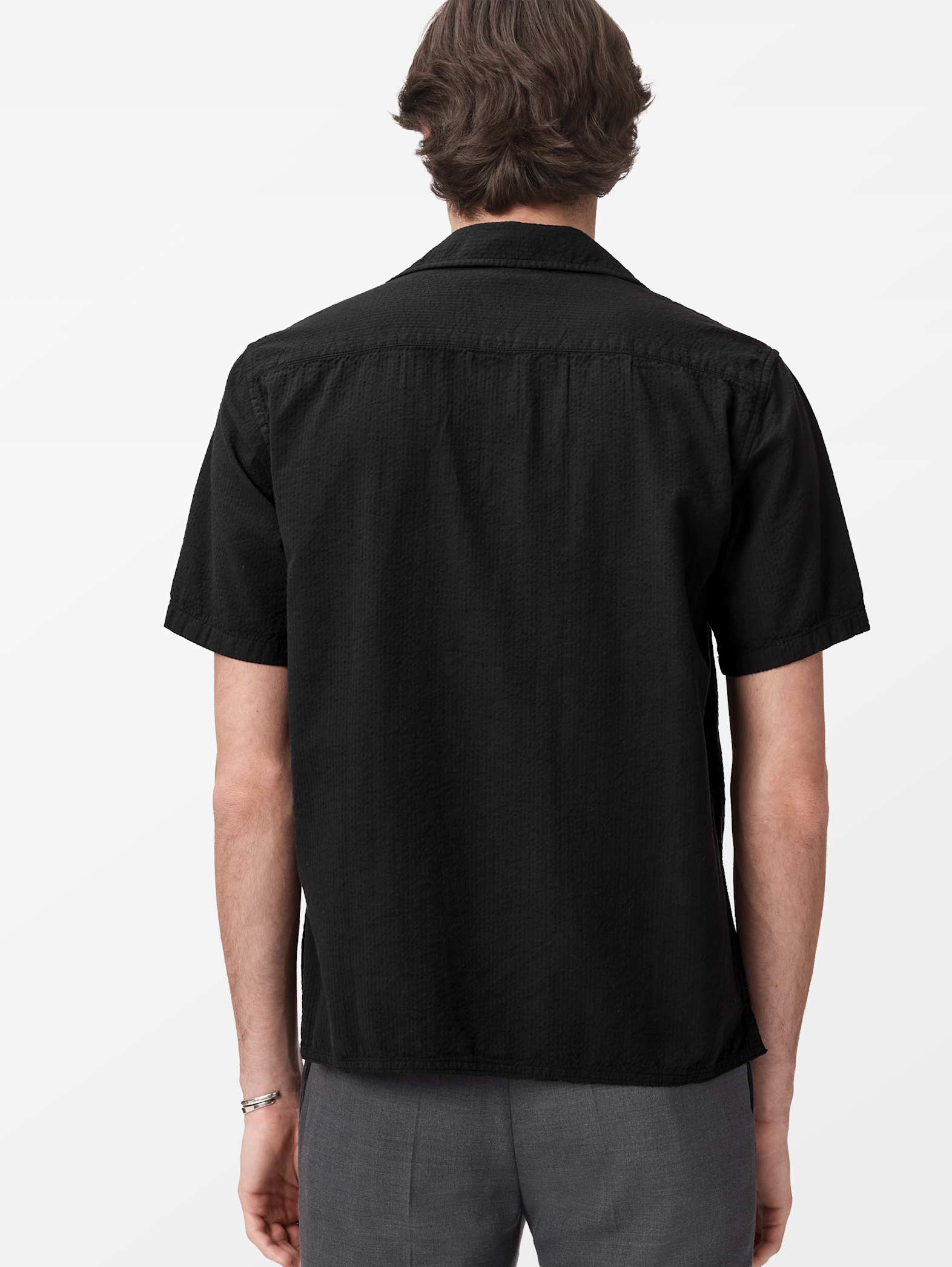 John Varvatos DAN SS Camp Shirt in Black