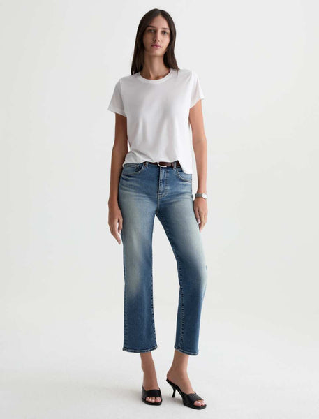 AG Brinley Mid-Rise Straight Crop Jean in 15 Years Bouquet
