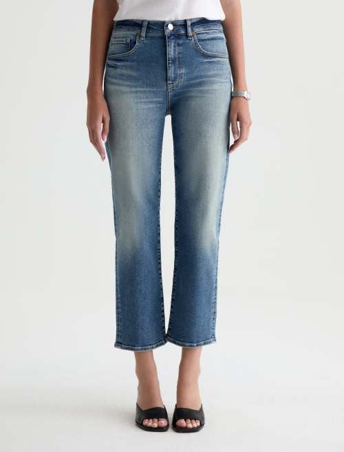 AG Brinley Mid-Rise Straight Crop Jean in 15 Years Bouquet