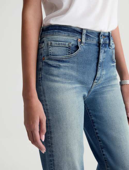 AG Brinley Mid-Rise Straight Crop Jean in 15 Years Bouquet