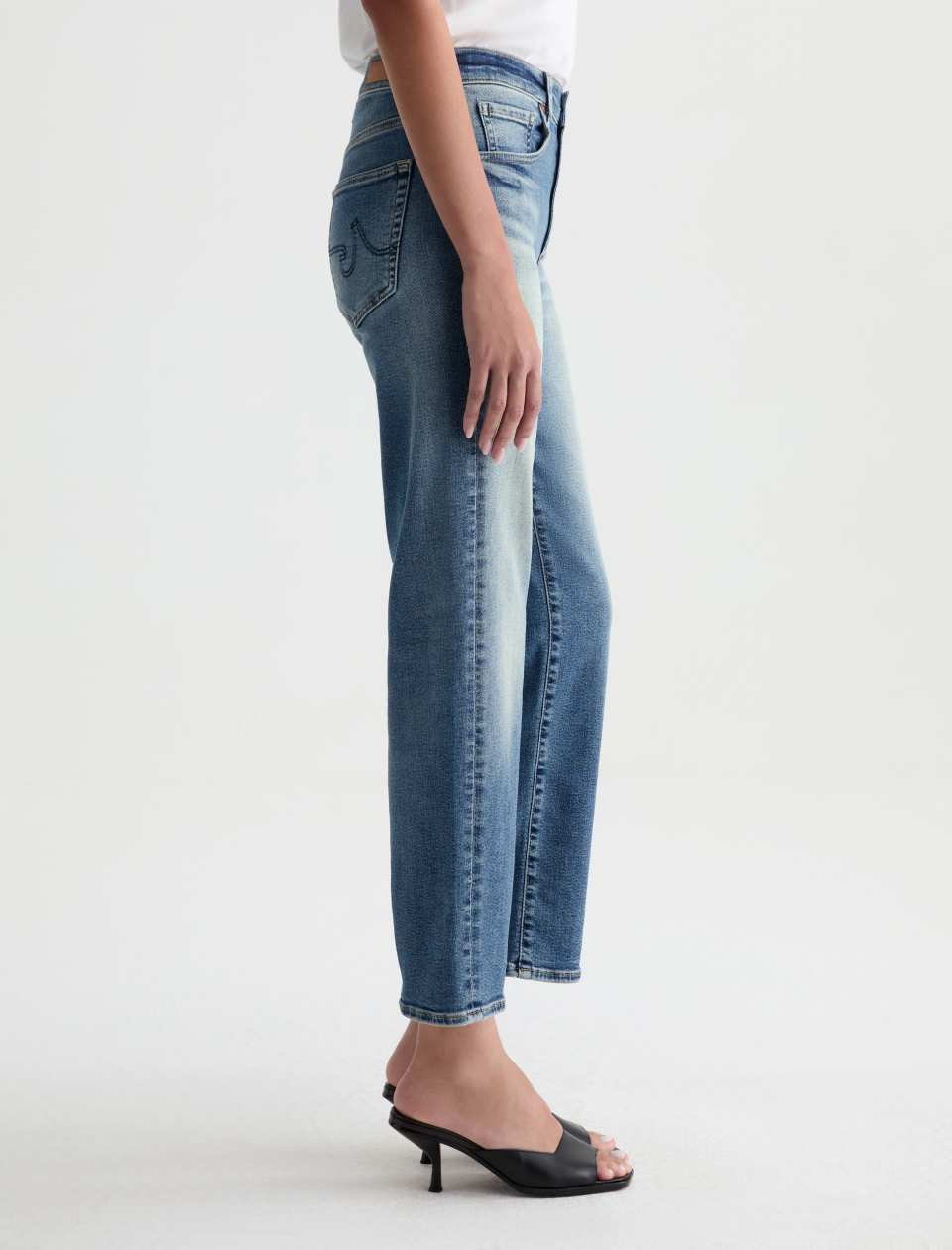 AG Brinley Mid-Rise Straight Crop Jean in 15 Years Bouquet