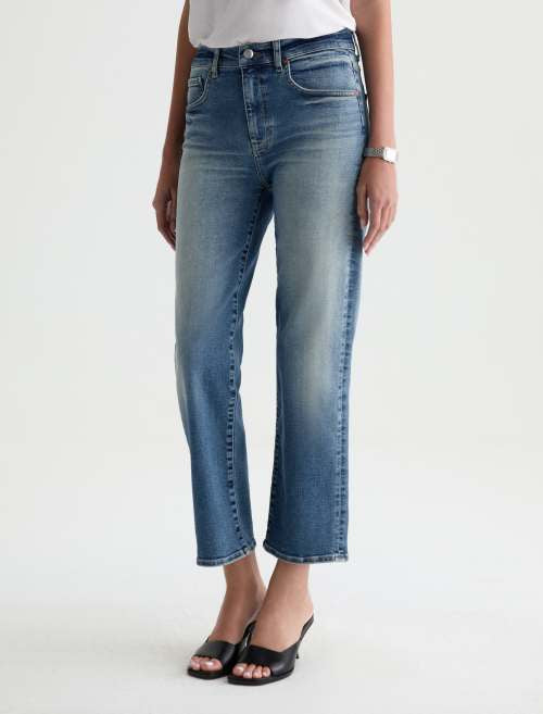 AG Brinley Mid-Rise Straight Crop Jean in 15 Years Bouquet