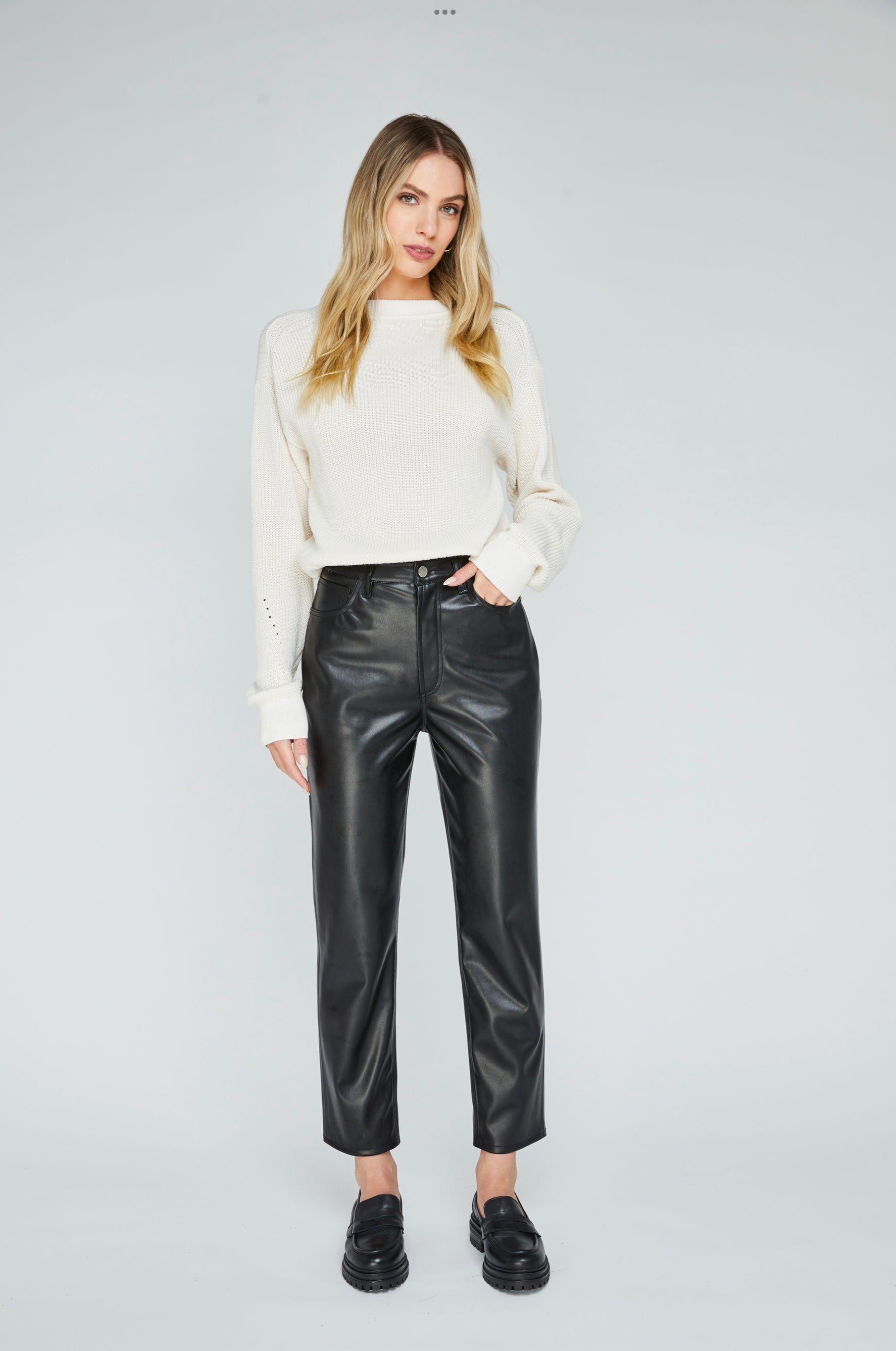 Gentle Fawn Carter Brushed Back Leatherette Pant Black