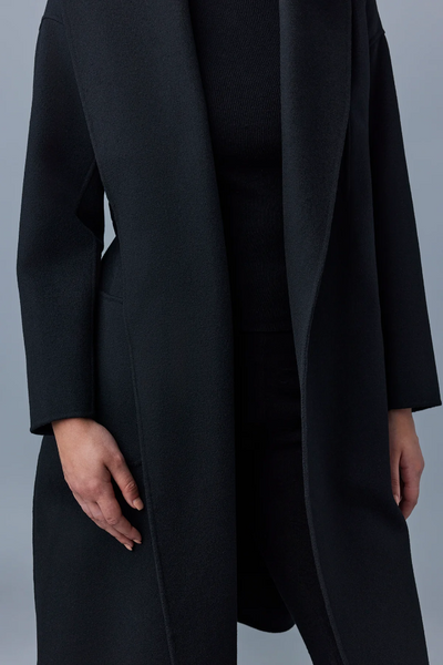 Mackage Thalia double face Wool  Wrap Coat in Black