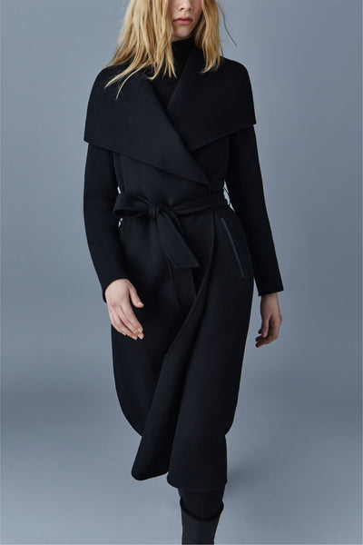 Mackage Mai-CN Light Wool Wrap Coat Black