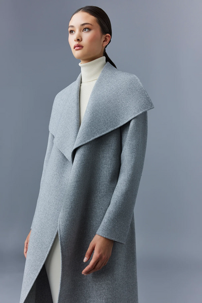 Mackage Mai-CN Light Wool Wrap Coat Lt Grey Melange