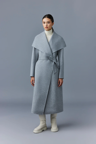 Mackage Mai-CN Light Wool Wrap Coat Lt Grey Melange