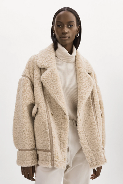 LAMARQUE Badu Faux Fur Jacket in Beige