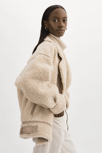 LAMARQUE Badu Faux Fur Jacket in Beige