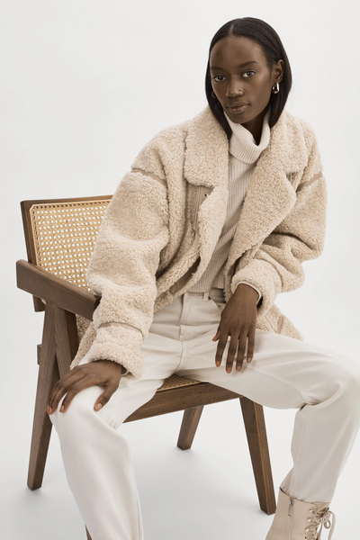 LAMARQUE Badu Faux Fur Jacket in Beige