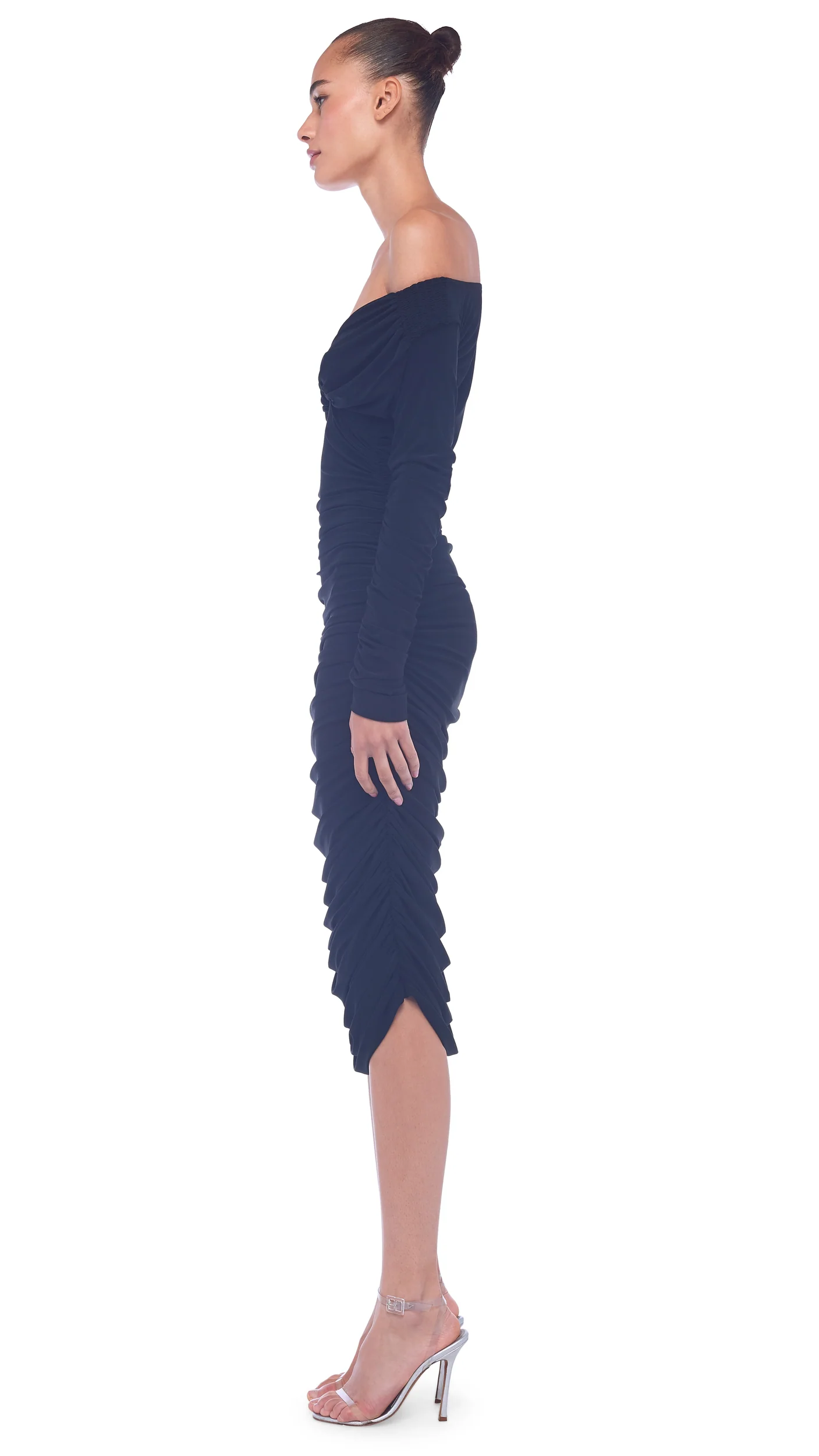 norma kamali long sleeve tara dress Norma Kamali Long Sleeve Tara Dress in Black – manhattan casuals