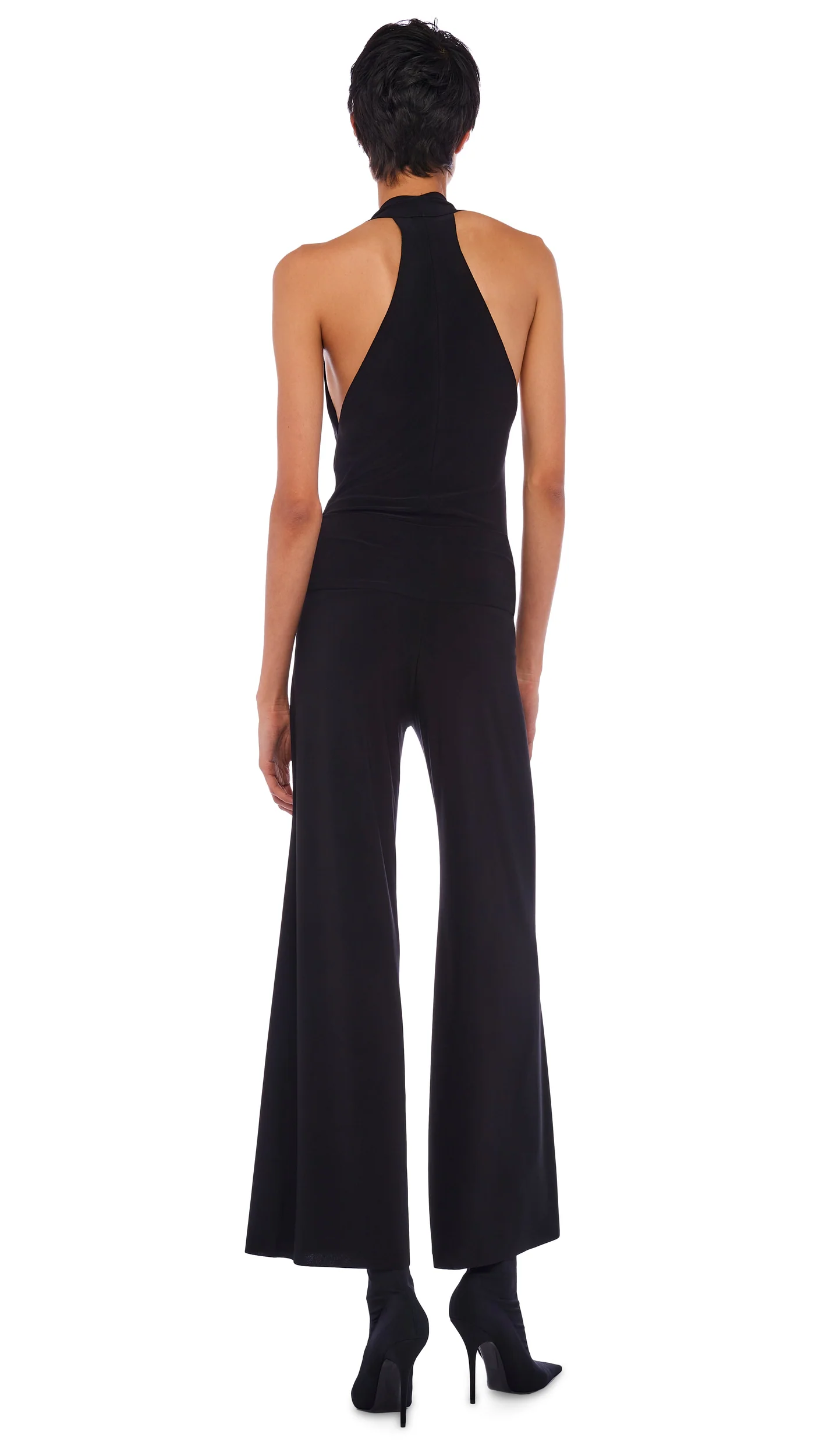 Norma Kamali Short Straight Leg Pant in Black