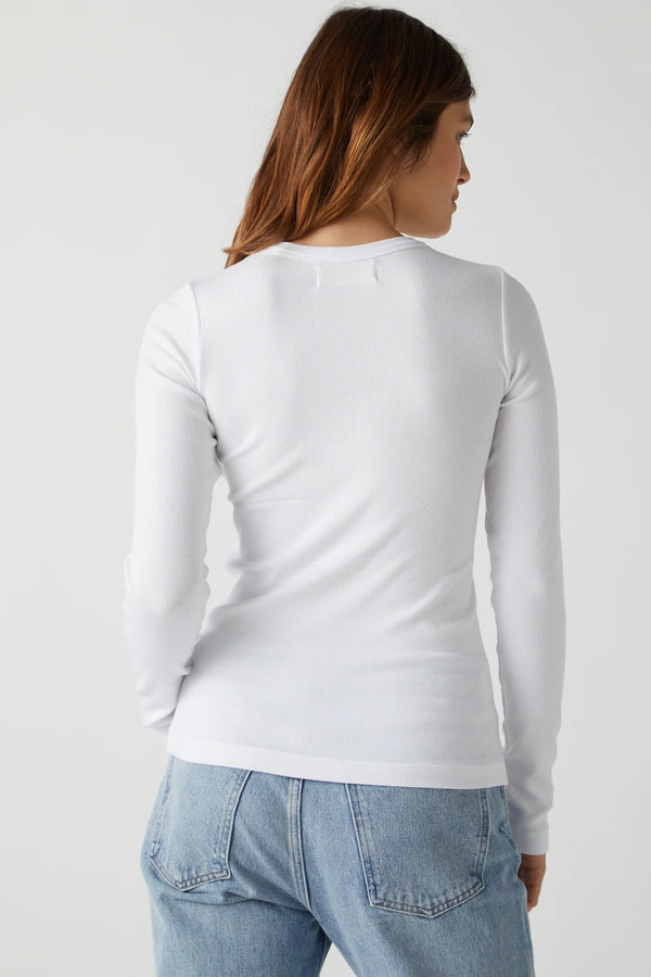 Velvet JG Camino Modal Rib Long Sleeve in White