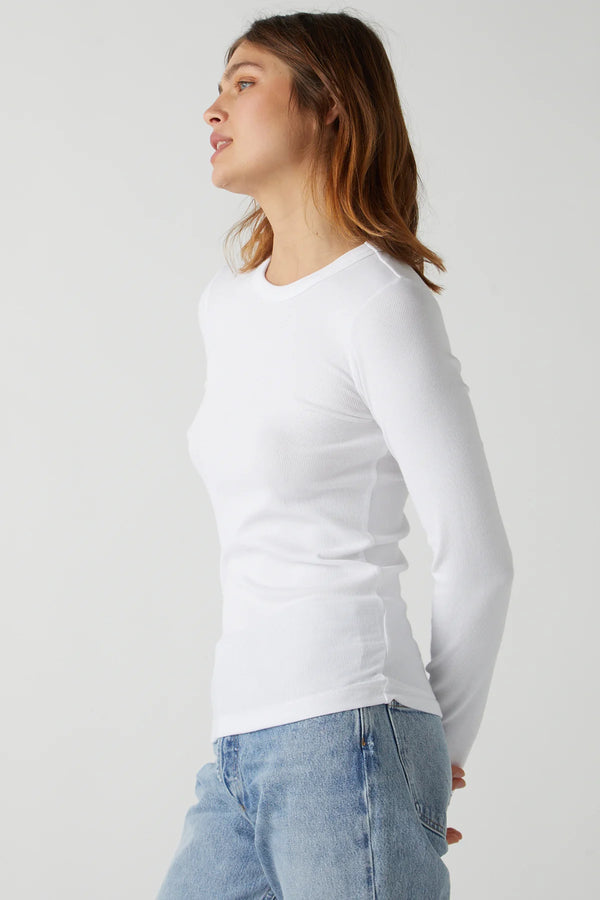 Velvet JG Camino Modal Rib Long Sleeve in White