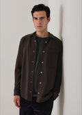 Patrick Assaraf LS Snap Front French Terry Shirt Jacket - Ganache