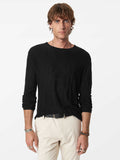 John Varvatos ADDISON LS Broken Twist Cable Crew in Black