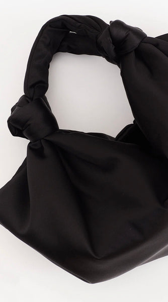 Velvet JG Robyn Satin Knot Bag in Black