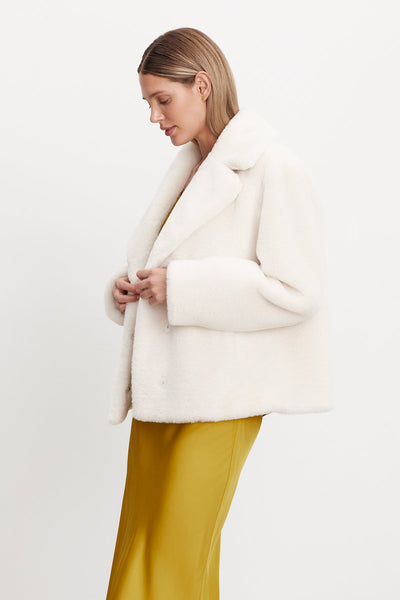 Velvet Raquel Lux Fur Jacket in Offwhite
