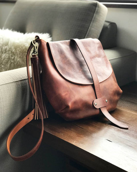Brave Darya Hobo Bag in Chocolate Rugby Leather