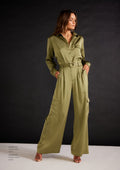 Mink Pink Anissa Pleated Cargo Pant in Khaki