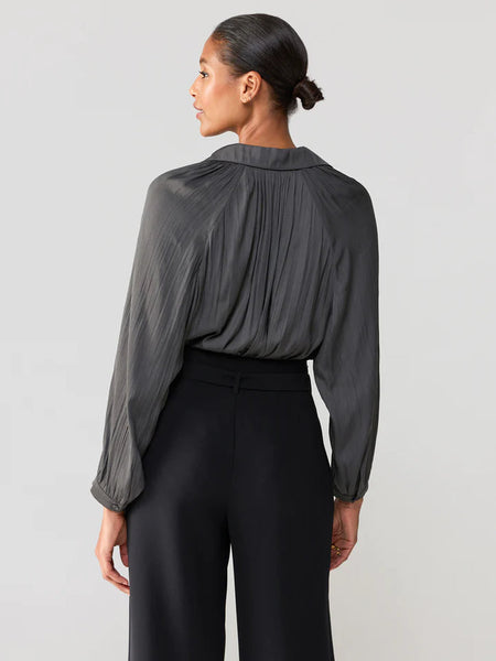 sanctuary casually cute sateen blouse in mineral